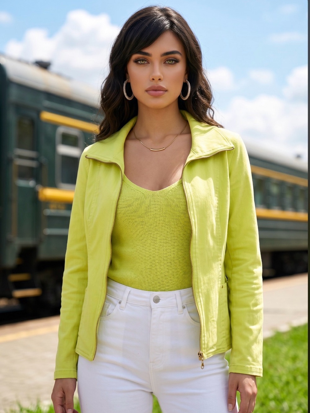 Attyre Yellow Utility Jacket Lightweight Casual